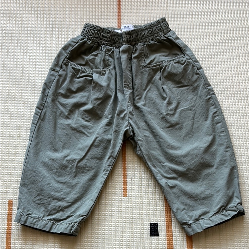 Zara Olive Green Relaxed Fit Wide Leg Pants 18-24M